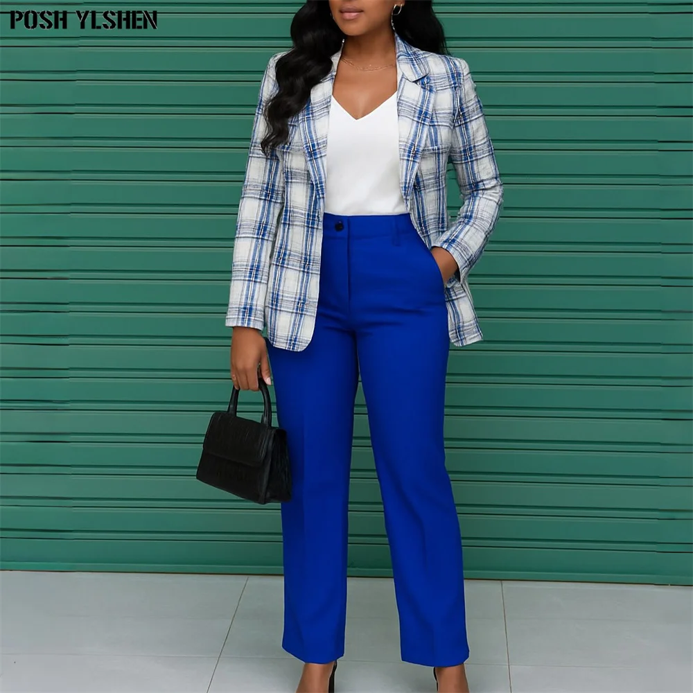 

2 Two Piece Set Women Tracksuit Winter Plus Size Sexy Elegant Coat Tops + Pants Suits Office Outfits New In Matching Sets 2026