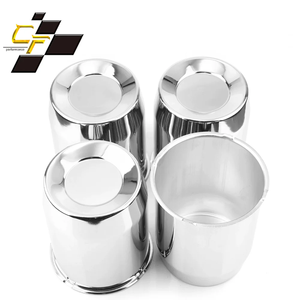 4pcs/1pc 130mm/5.15in 164mm/6.46in Push Through Center Caps for Truck/Trailer Carbon Steel Concave Auto Replacement Parts Chrome