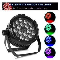 18x12W RGBW/18x18W RGBWA+UV 6 in 1 LED Par Light IP65 Waterproof Stage Light DMX Control DJ Disco Outdoor Performance Equipment