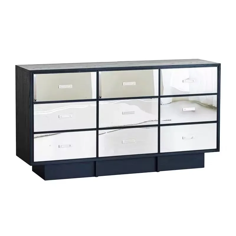 

American mirror chest modern simple solid wood porch cabinet living room floor solid wood dining side cabinet