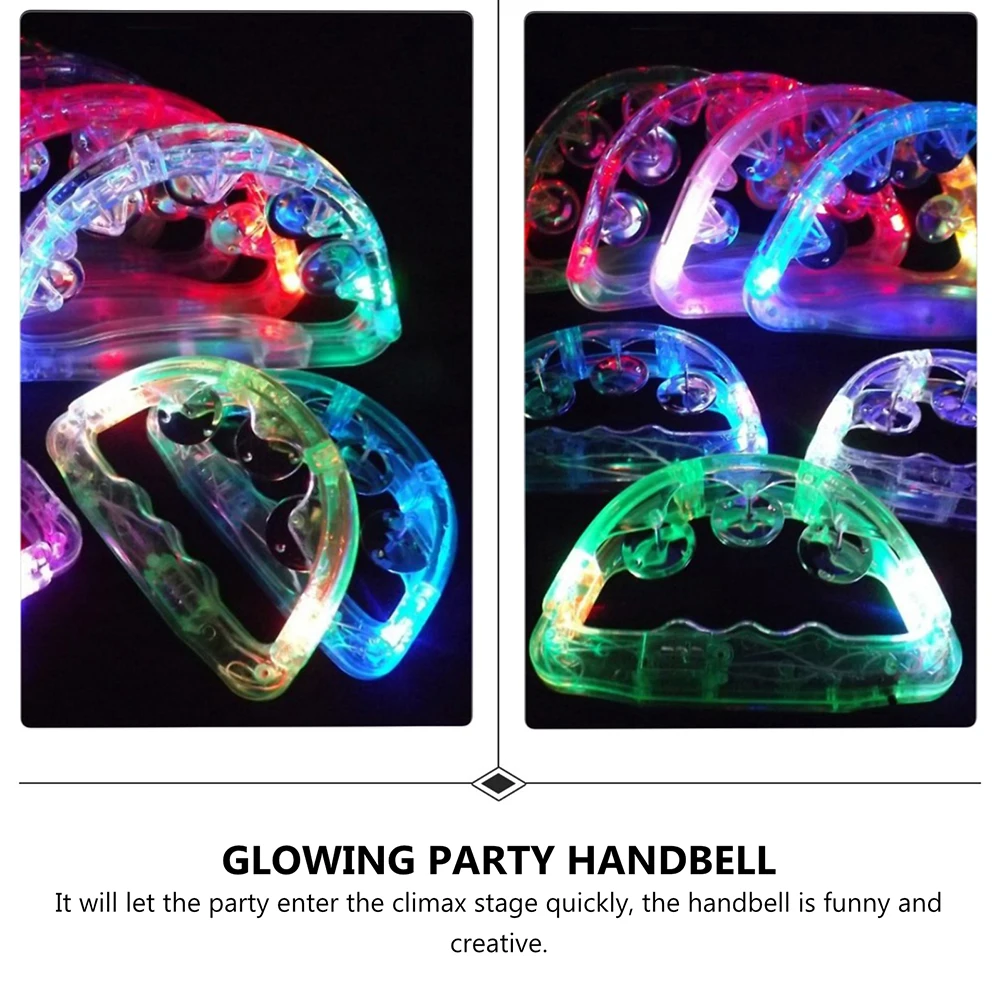 4 Pcs Hand Bell Kids Toys Light up Tambourines Tiny Musical Plastic Child