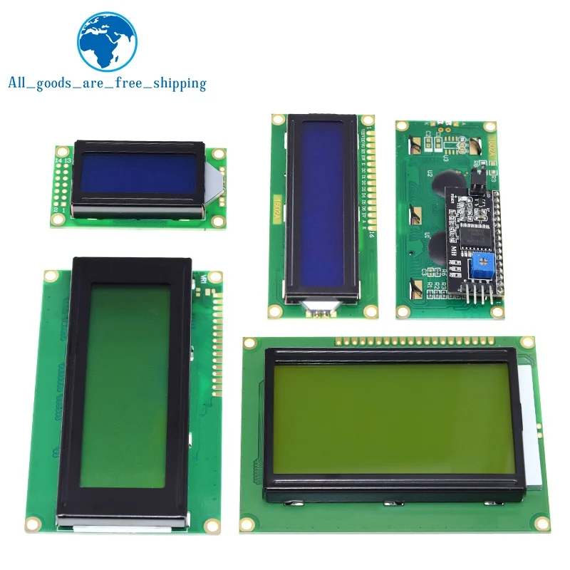 TZT LCD1602 LCD 1602 2004 12864 Modul Blau Grüner Bildschirm 16x2 20X4 Zeichen LCD-Anzeigemodul HD44780 Controller