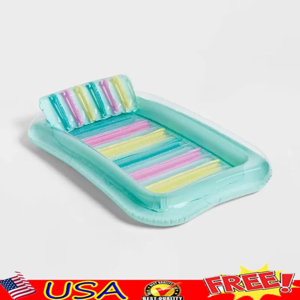 

Inflatable Suntanning Float PVC Pool Lounger Ages 6 and Up Durable Comfortable Relaxation Supports 176lbs Ideal Pool Lake
