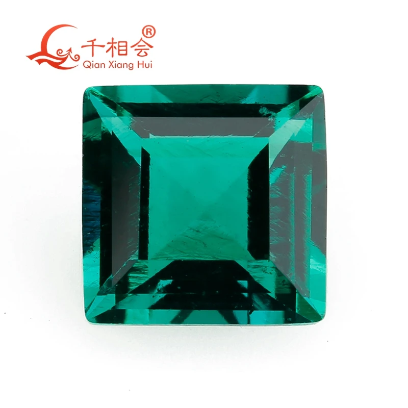 Square shape princess cut Zambian Emerald Hydrothermal Dark green Emerald gemstone for jewelry making