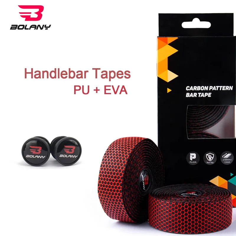 Bolany 1 pair Honeycomb  Road Bicycle Silicone Handlebar Tape  Design Anti-Slip EVA Shock Absorption Bike Handlebar Accessories