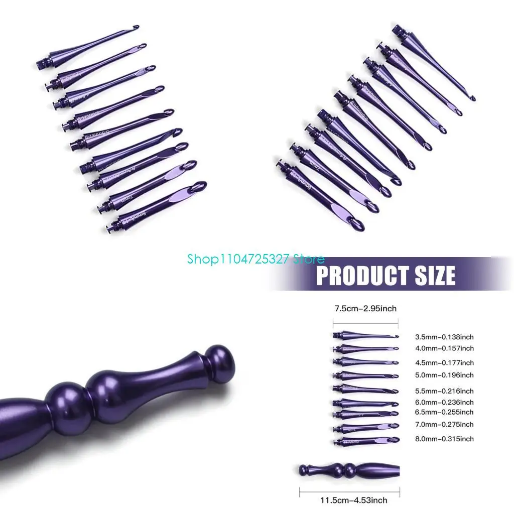 D8KF Häkelnadel-Set aus glattem Aluminium, ästhetische Hand, für