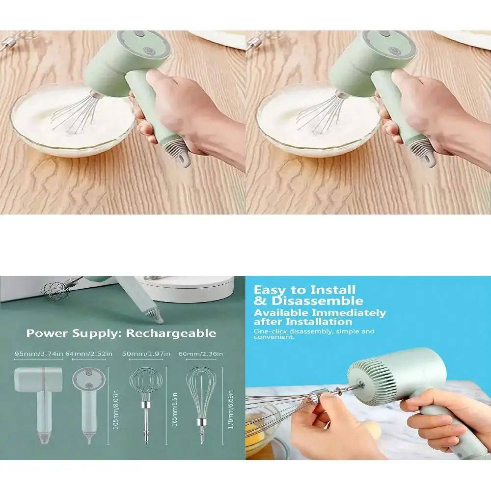 1 коробка USB перезаряжаемая беспроводная взбивалка для яиц с 2 стержнями для перемешивания, бытовой мини-автоматический венчик для крема, ручная смесь для выпечки тортов