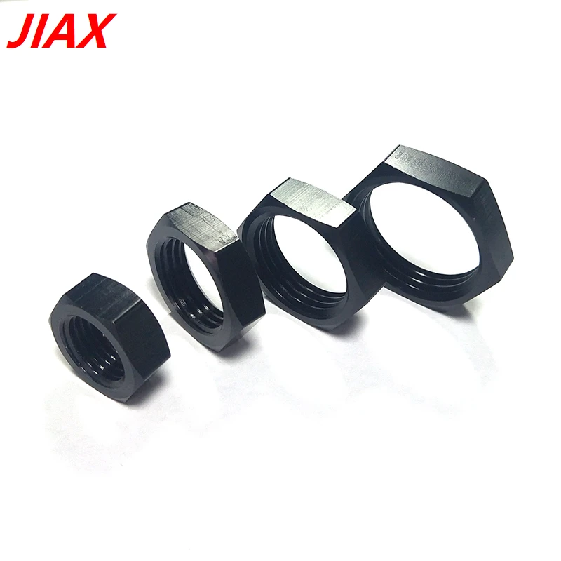 

Aluminum Black Bulkhead Locking Nut Fitting 6AN 8AN 10AN 12AN - Automotive Hose Connector for Engine Oil Fuel Piping