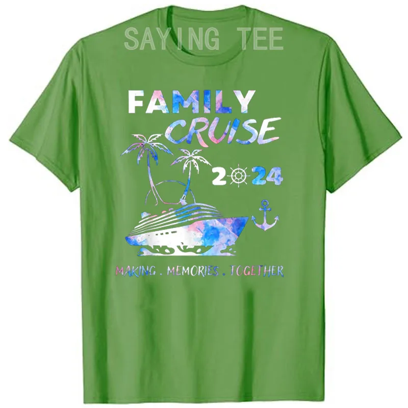 Family Cruise 2024 Making Memories Summer Matching Vacation T-Shirt Travel Lover Trip Graphic Outfits Holiday Clothes Saying Tee