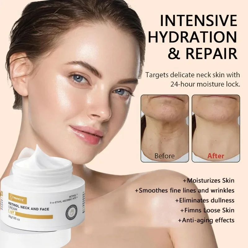 Anti Aging Neck Cream Retinol Tighten Lift Moisturizing for Smoothing Wrinkles Fine Lines