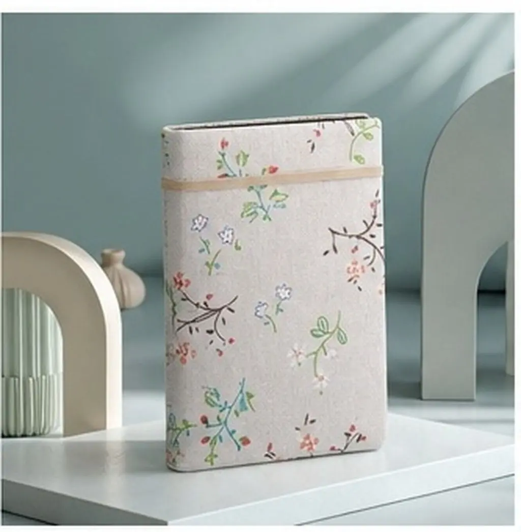 Mini Slip in Photo Album 6x4 Linen Cover Holds 100 Photos Portable Family Travel Wedding Memory Book Mini Small Photo Album