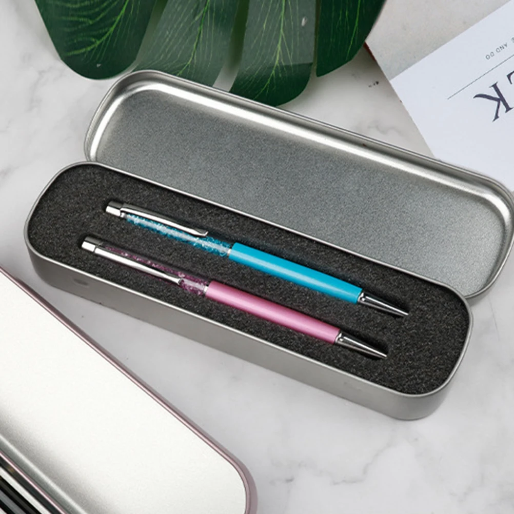 

3pcs Metal Pencil Durable Sponge Iron Storage Case For Pens Pencils Erasers School Supplies Gift Stationery Kids Students