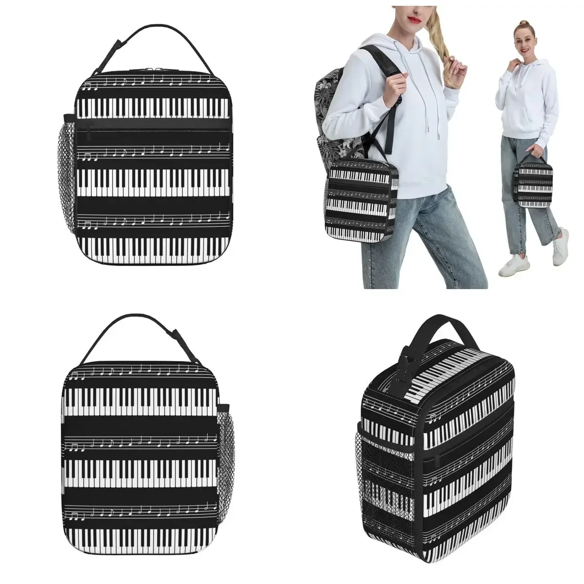 Insulated Lunch Tote Bag Pianist Piano Organ Keyboard Merch Lunch Food Box Unique Design Thermal Cooler Lunch Box For School