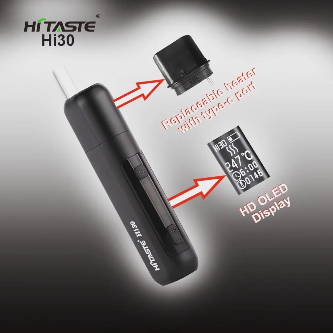 2024 24hrs ship Hitaste HI30 device dual heat system OLED display detachable head for 30sticks