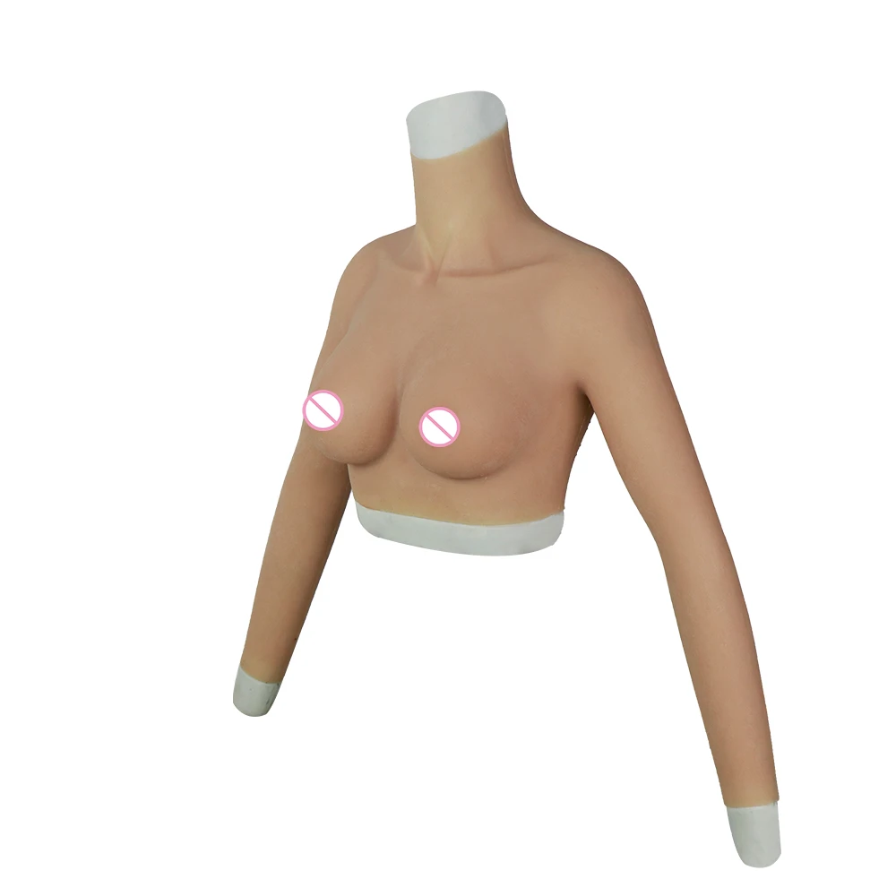 C Cup Realistic Silicone Breast With Arms Fake Boobs for Sissy Drag Queen Crossdresser Shemale Transgender Cosplay Costume