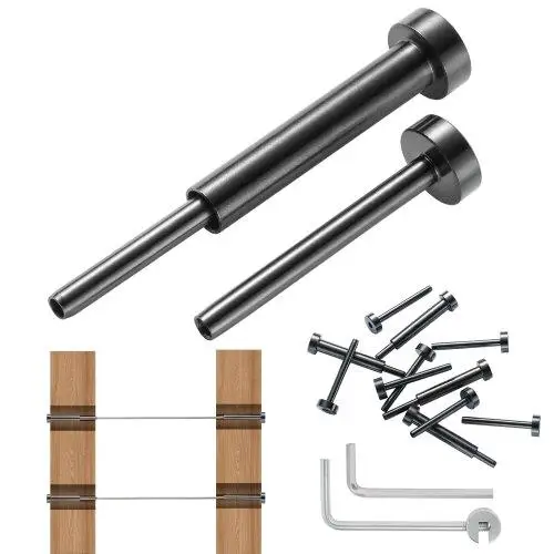 30-Pack Invisible for cable Railing Kit - T316 Stainless Steel 1/8 Swage Studs & Tensioners for wood /Metal Posts, Black