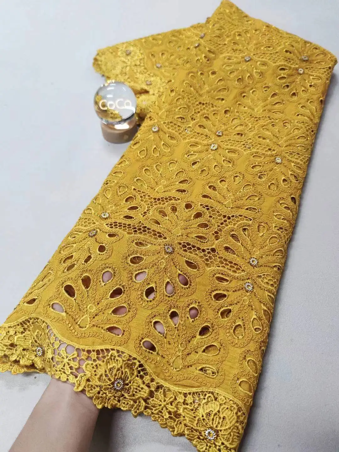 

Africa Nigerian 2025 Sequins for Wedding Dress Chiffon Tulle Lace Fabric High Quality Party Guipure Sewing cotton 5Yard XL136