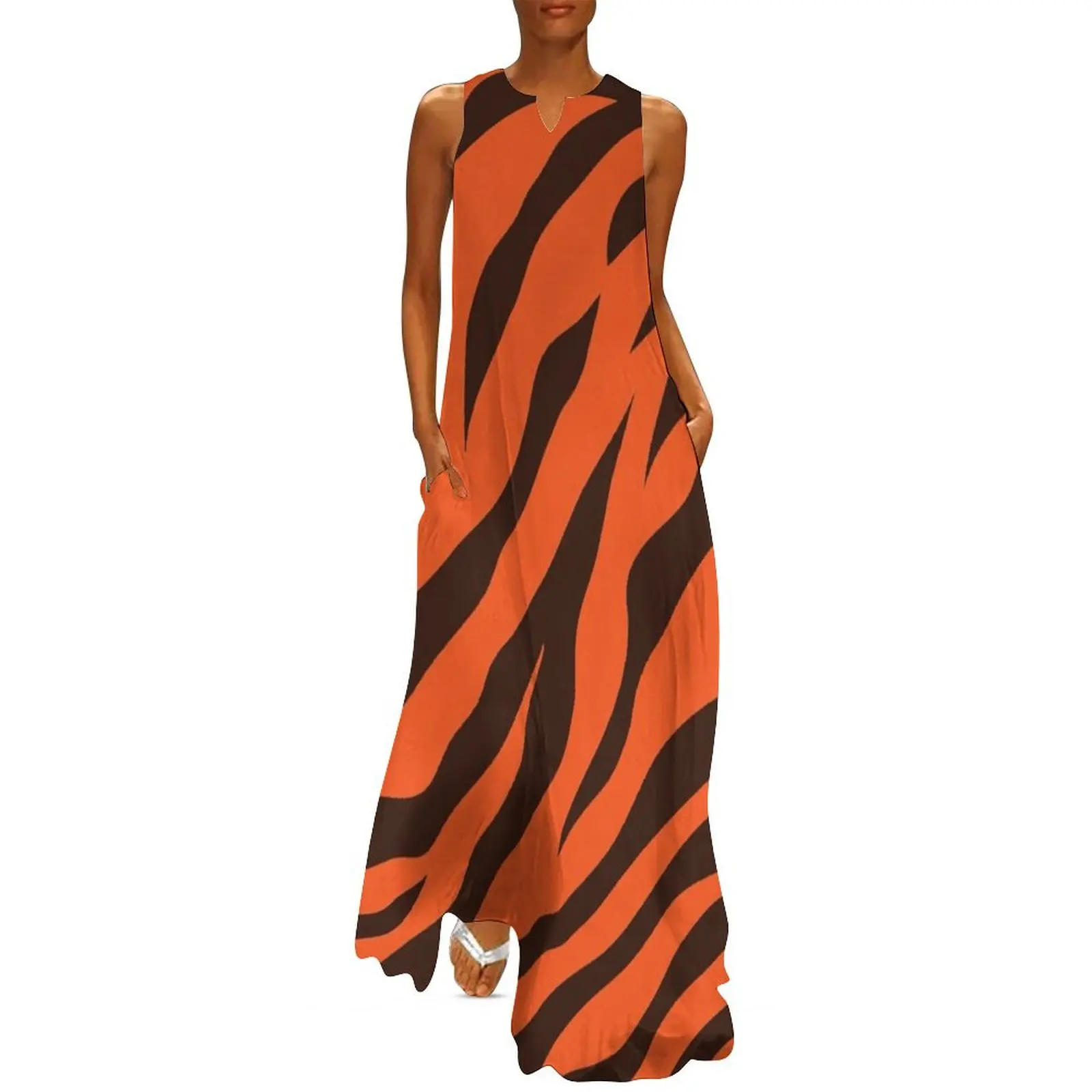 

Wild Tiger Stripe Pattern Long Dress women's evening dresses 2025 elegant and pretty women's dresses