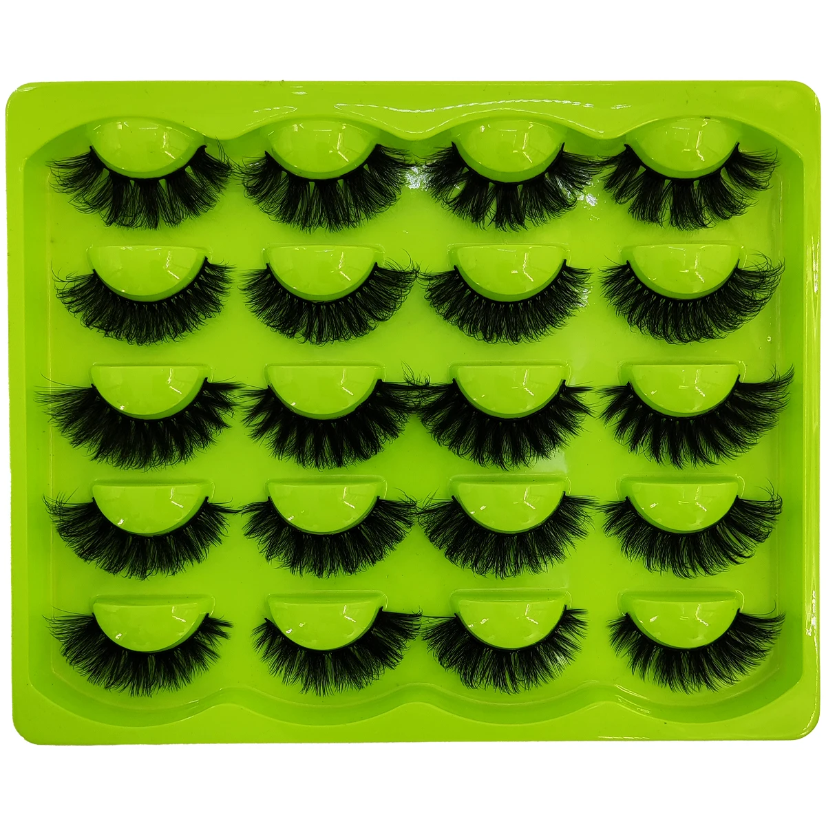 AMSDCN künstliche Wimpern, 10 Paar, künstliche Nerzwimpern im gemischten Stil, flauschige, natürliche, lange Urlaubswimpern