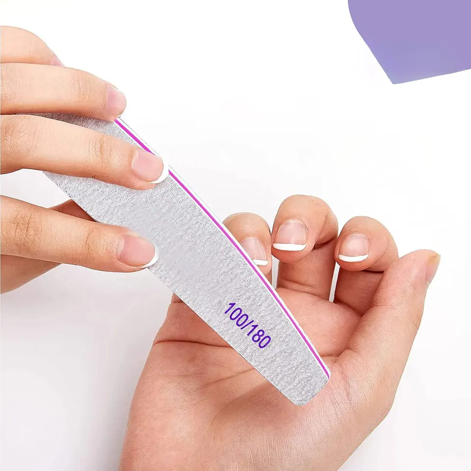 10 Paquetes Lima de Uñas Profesional de Doble Cara Papel de Lija 100 180 Grano Reutilizable Herramienta de Manicura para Uso en Casa o Salón 2