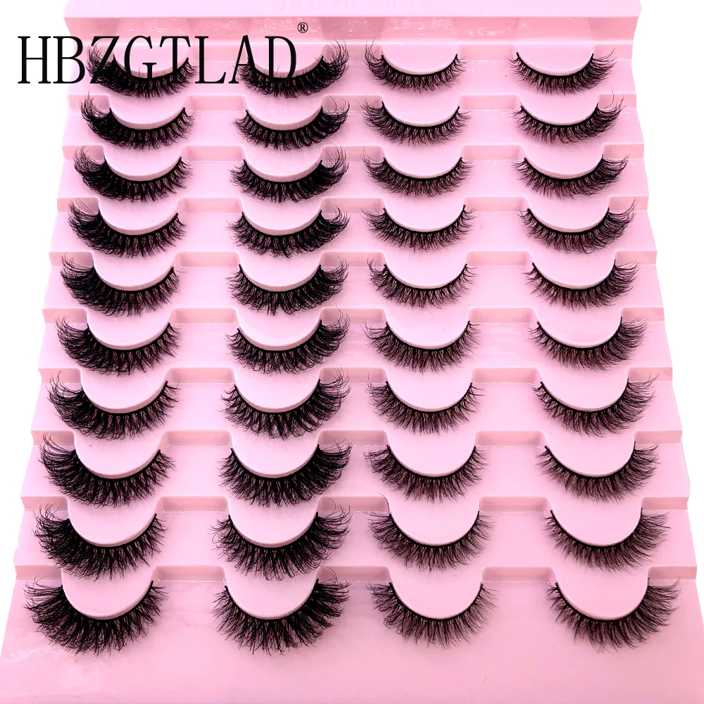 New 20 pairs of 3D handmade soft and charming false eyelashes naturally long to create perfect eye makeup thick cross eyelashes