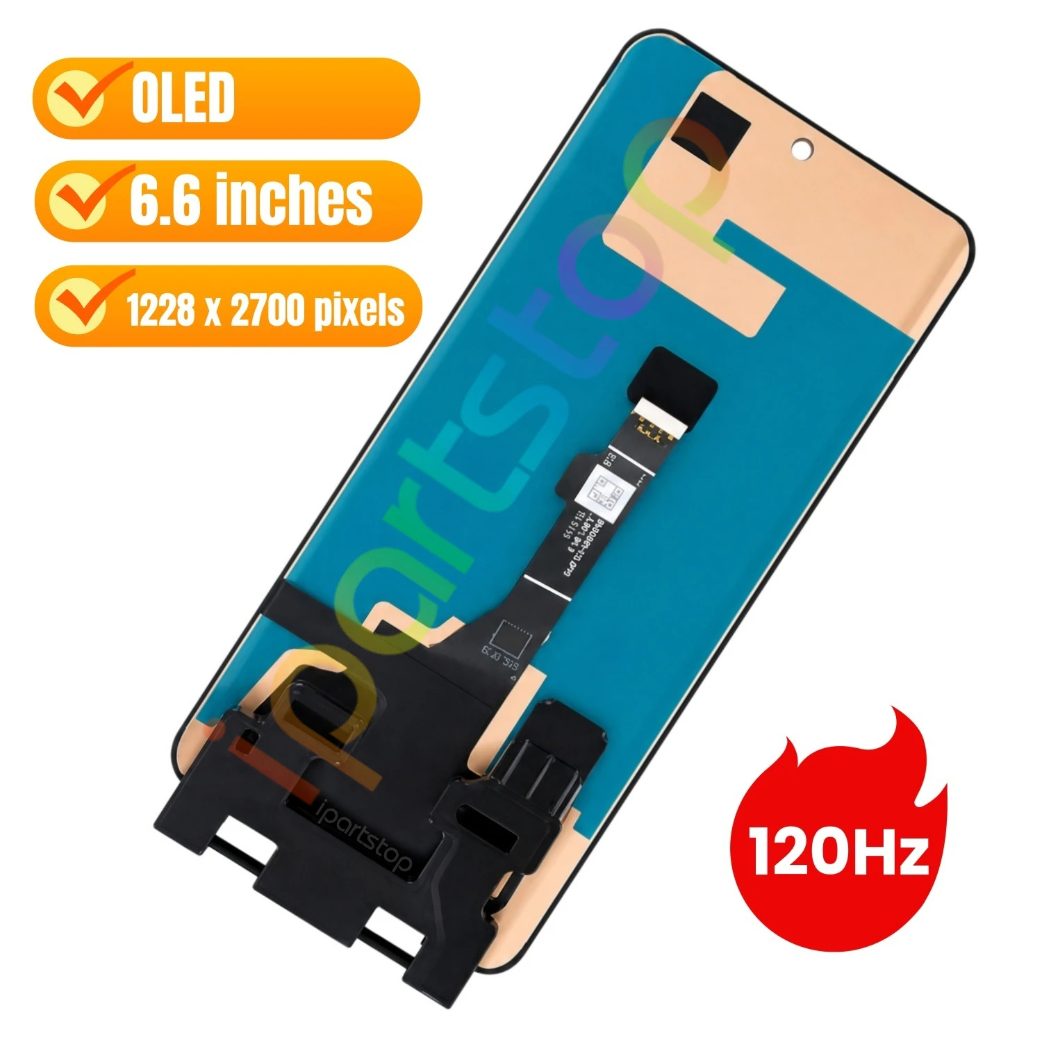 iParts Replacement New Display for Huawei P50 Pro JAD-AL50 JAD-LX9 JAD-AL00 120Hz OLED Touch Screen with Frame Assembly OEM