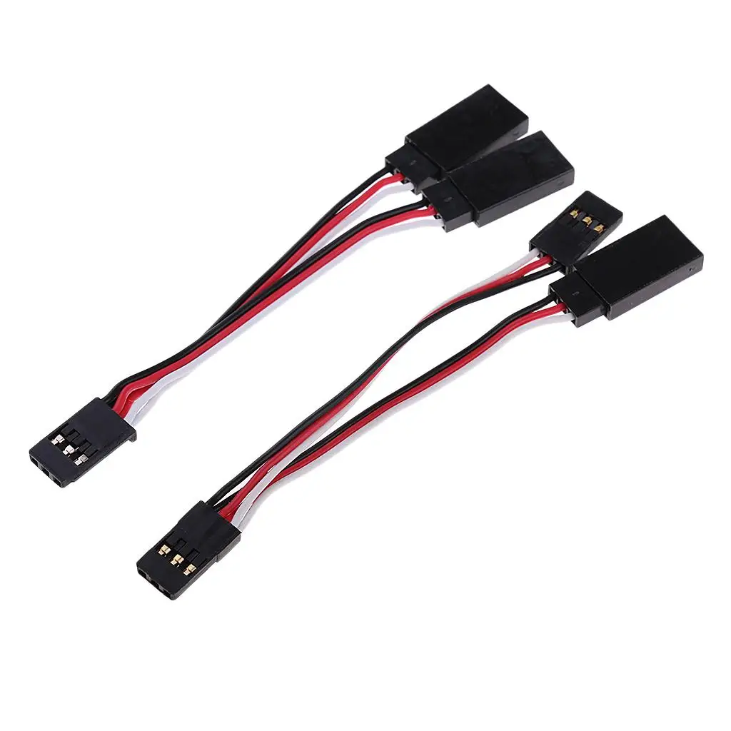 2 Buah Kabel Pembagi Servo Y Harness 1to2 untuk Konektor JR/Spektrum/Hitec/Futaba Model RC Pesawat 10cm Male to Female