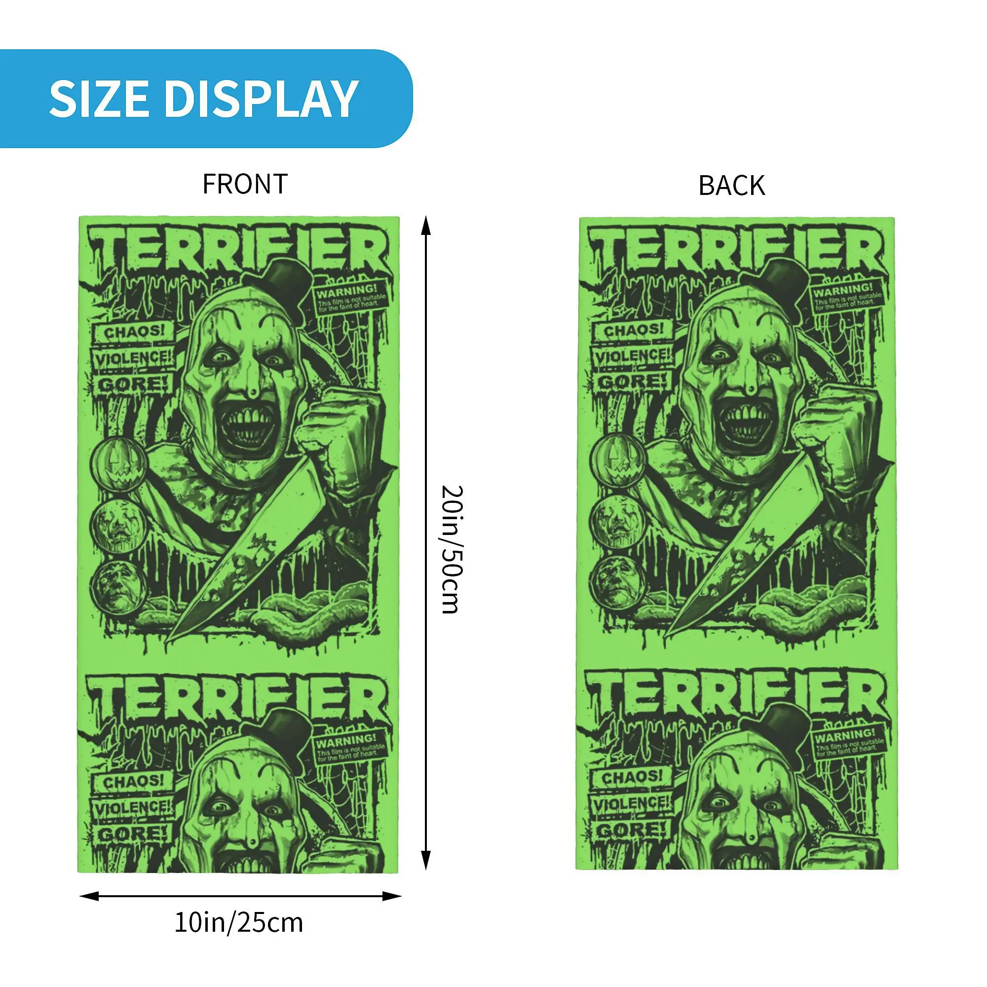 Custom T-Terrifiers 3 Horror Movie Hoodies Halloween Neck Gaiter Women Men Windproof Winter  Bandana Scarf for Cycling