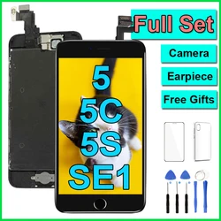 Full Set Display For iPhone 5 5C 5S SE 2016 SE1 LCD Screen Replacement Kit Touch Digitizer Complete Assembly+Front Camera+Home