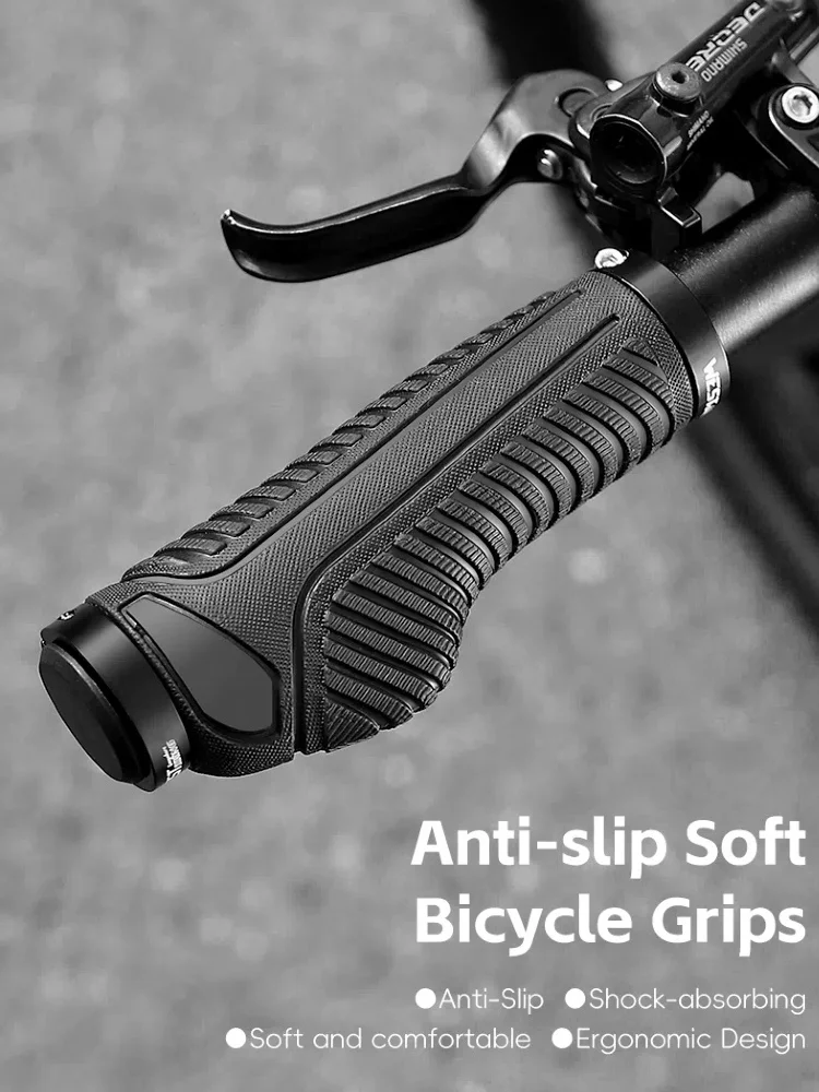 AliExpress West Biking WEST BIKING Bicycle Handlebar Grips Ergonomic Comfortable MTB Bike Lokc Grips Bicycle Soft TPE Handlebar Grip Bike Accessories