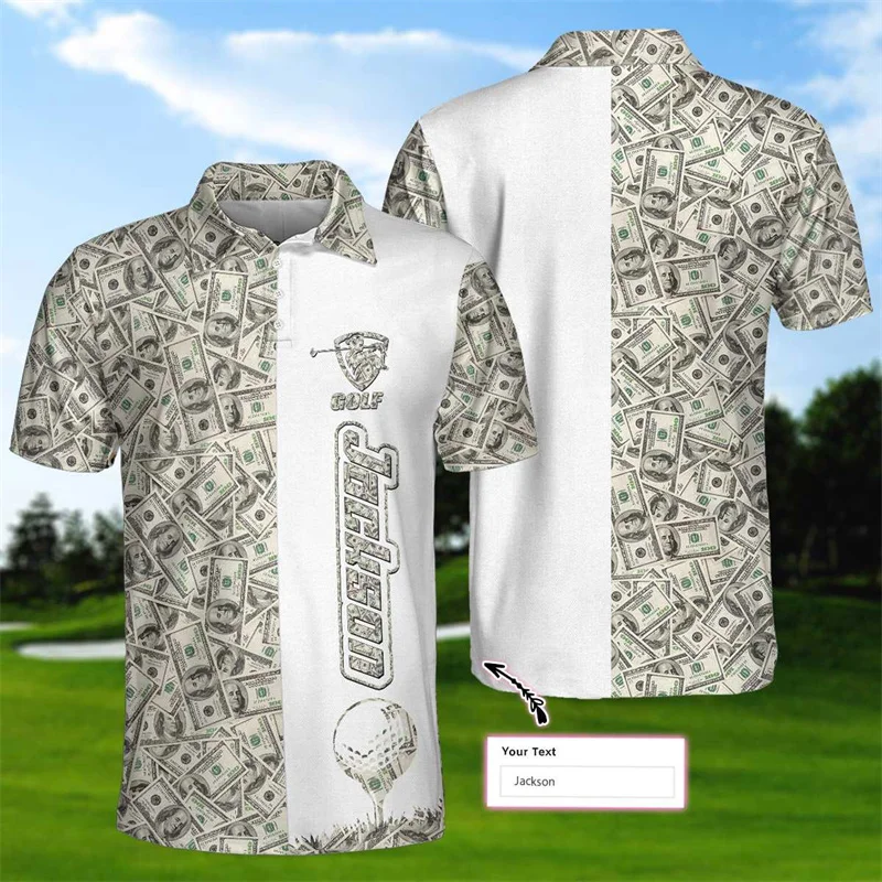 Fashion Customized Name 3D Print Short Sleeve Polo Shirts For Men Clothes Harajuku Competitions Golf Tshirts Button POLO Shirt