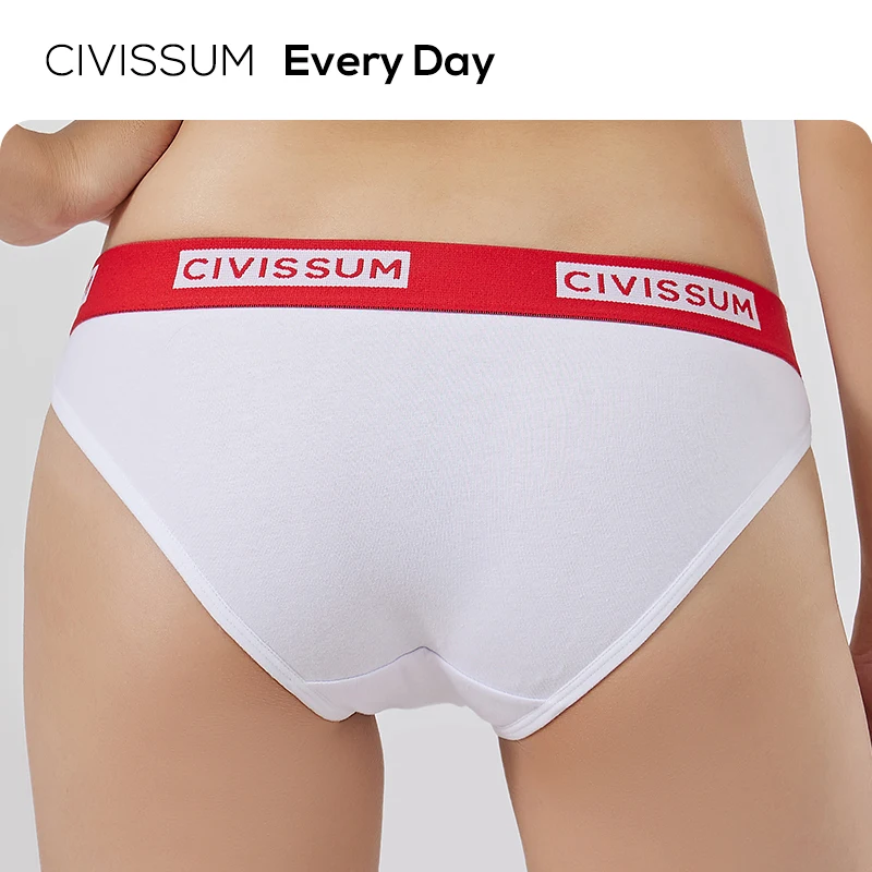 SexyDaily Store Every Day Women Cotton Briefs Basic Underpants Low-waisted Panties Solid Color 619