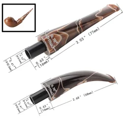 1pc tobacco pipe mouthpiece Brown acrylic pipe stem Curved or straight stem Tenon outer diameter 10.3mm Stem outer diameter 19mm