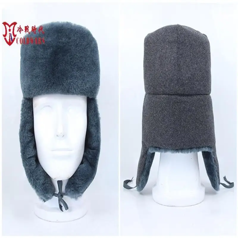 Soviet Russia Ushaka Cotton Hat M69 Red  Star Grey Winter Hat Tufted Lei Feng Hat Ushanka