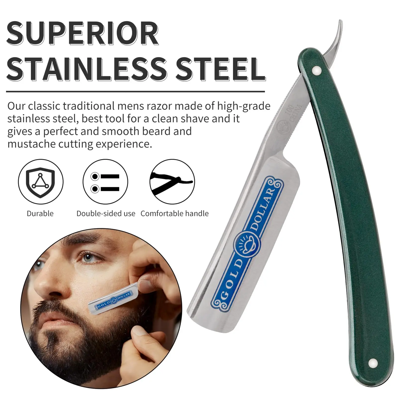 

Barbershop Folding Straight Razor Shaving Classic Manual Barber Razors Knife Stainless Steel Men Gift