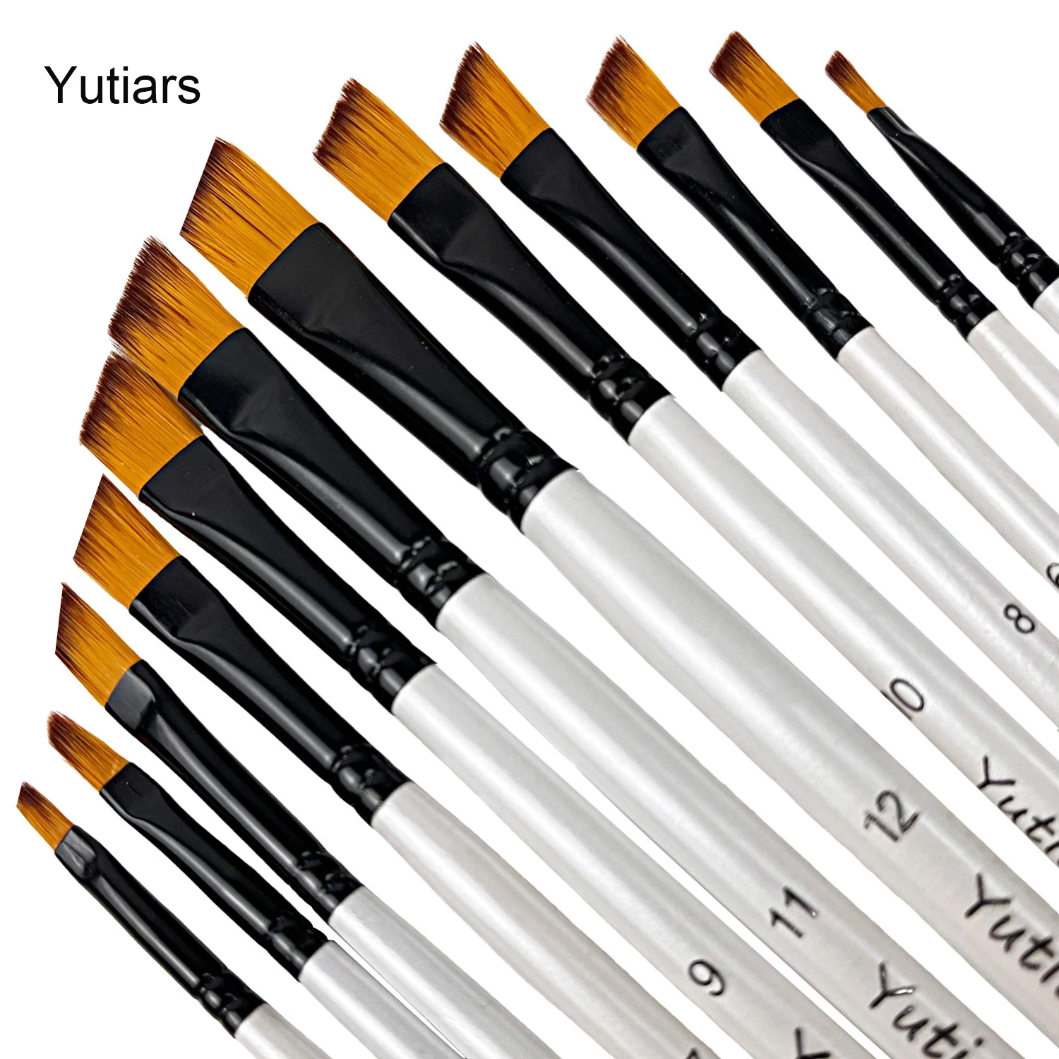 

Angular Paint Brushes for Acrylic Painting,12Pcs Artist Paint Brushes Set Paint Brushes for Watercolor Painting Brush