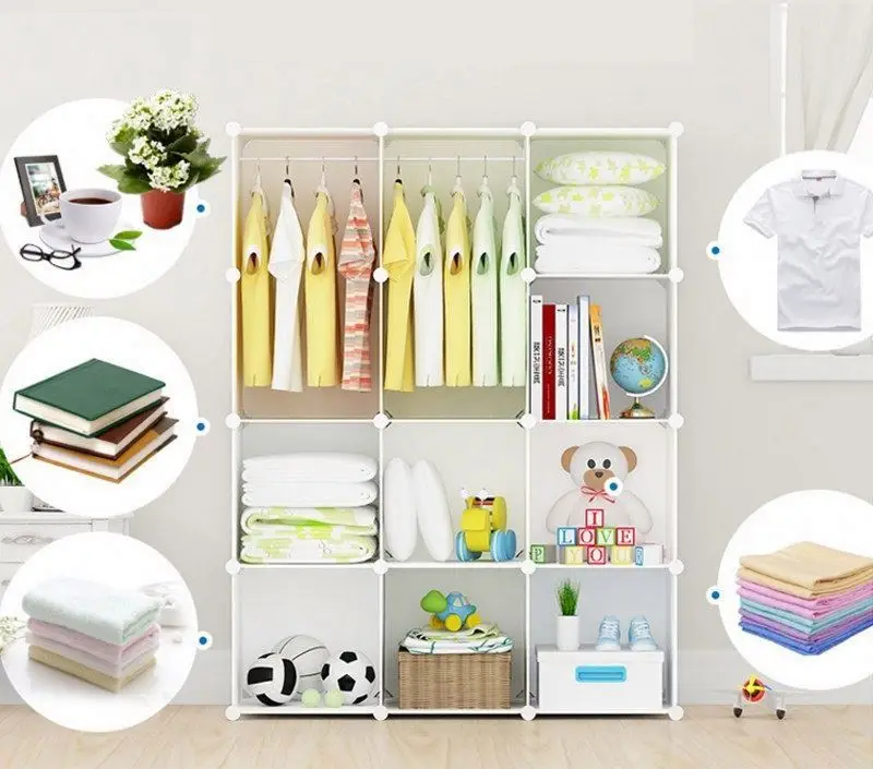 children Folding Storage Closet Cartoon Children's children Plastic Assembly