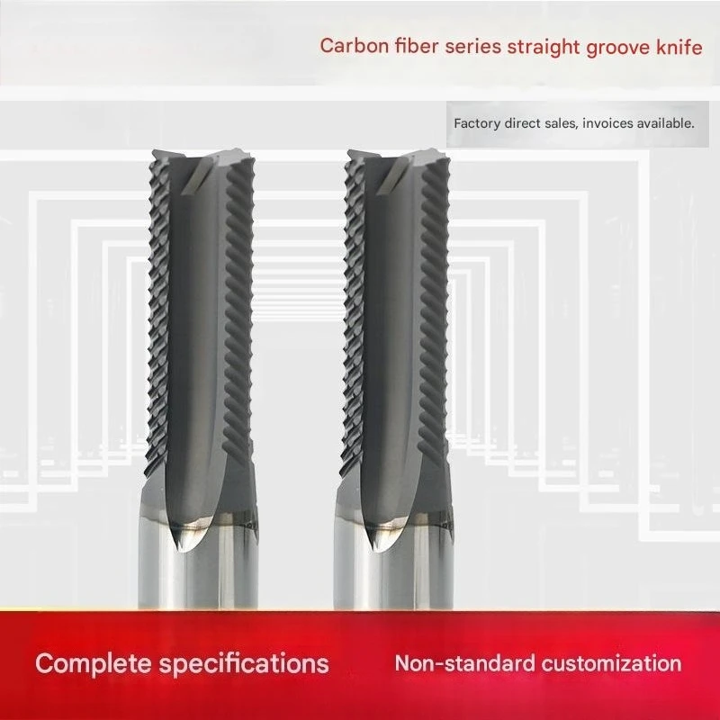 

Carbon fiber straight groove cutter, diamond coating, non-metallic graphite glass fiber processing tungsten steel milling cutter