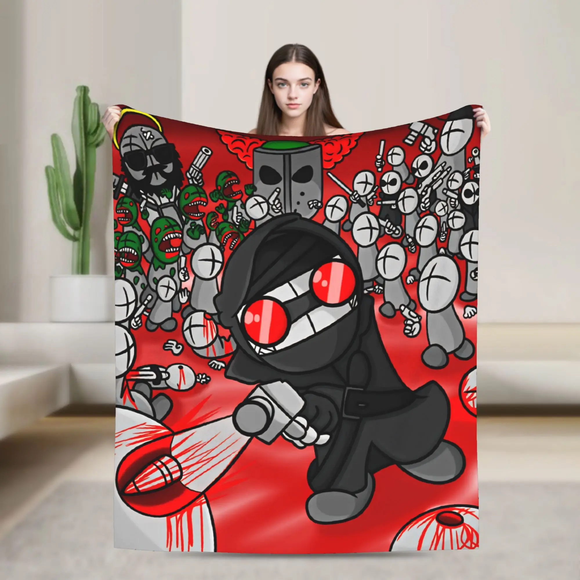 MADNESS COMBAT Warm Soft Blanket  Travel Office Plush Throw Blanket Novelty Bedroom Flannel Bedspread Sofa Bed Cover