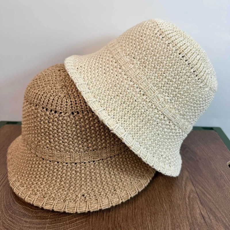 Frühling Sommer Hohl Gewebter Fischerhut Japanischer Stil Leichter Sonnenschutz UV-Schutz Outdoor-Kappe