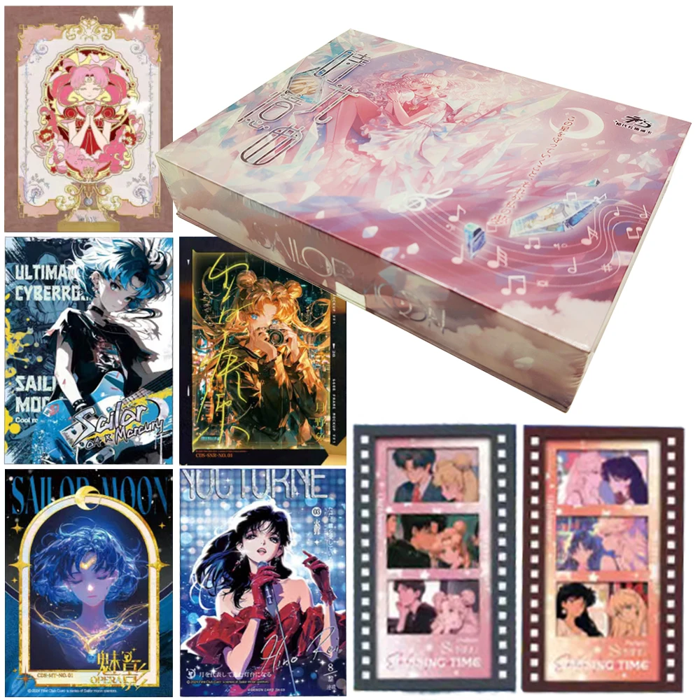 

Sailor Moon Collection Card Fantasy Anime Character Tsukino Usagi Mizuno Ami Creative Inlaid Enamel Cards Children's Fun Gifts