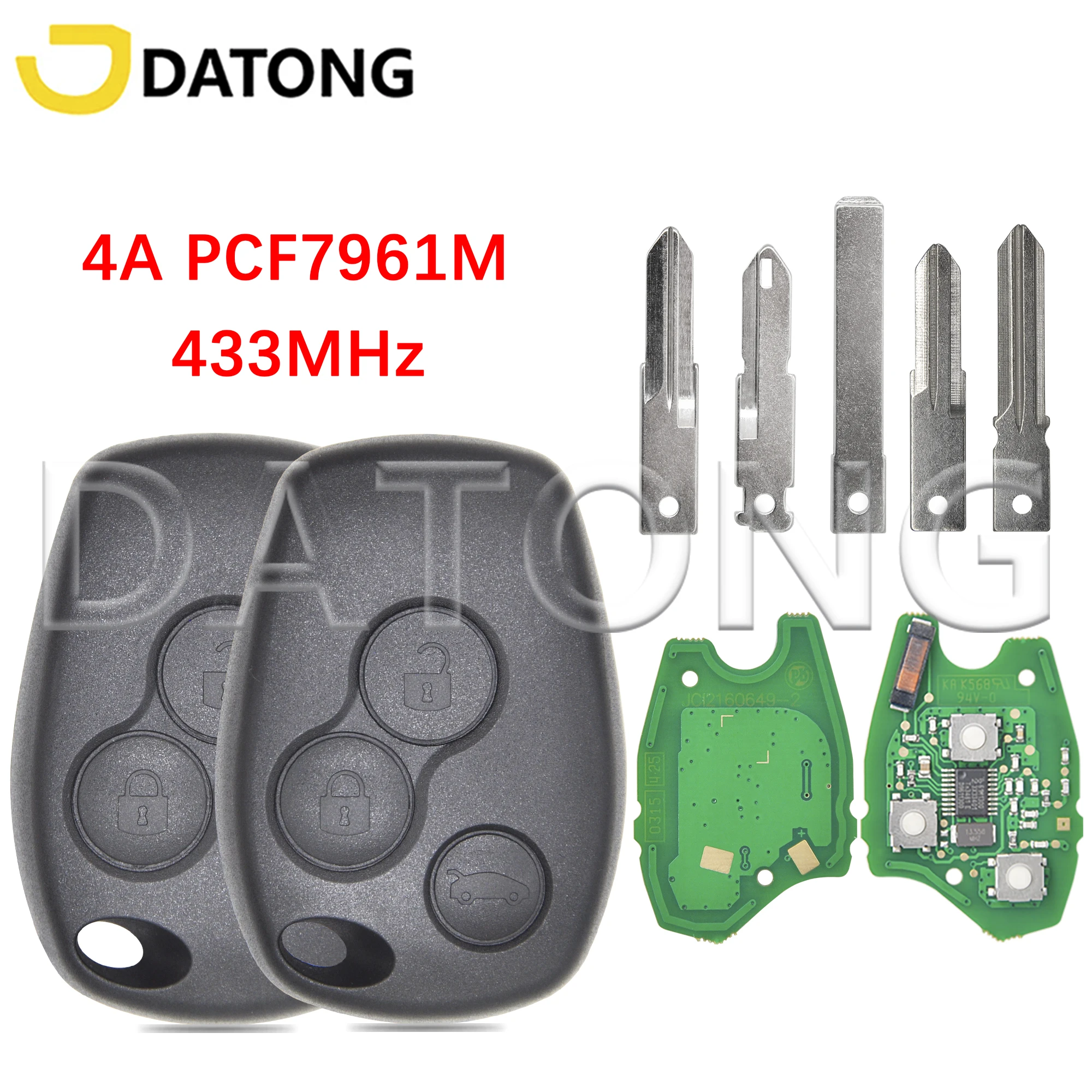 

Datong World 4A PCF7961M 433MHz Car Remote Control Key For Renault Dacia Clio 3Logan II Sandero II