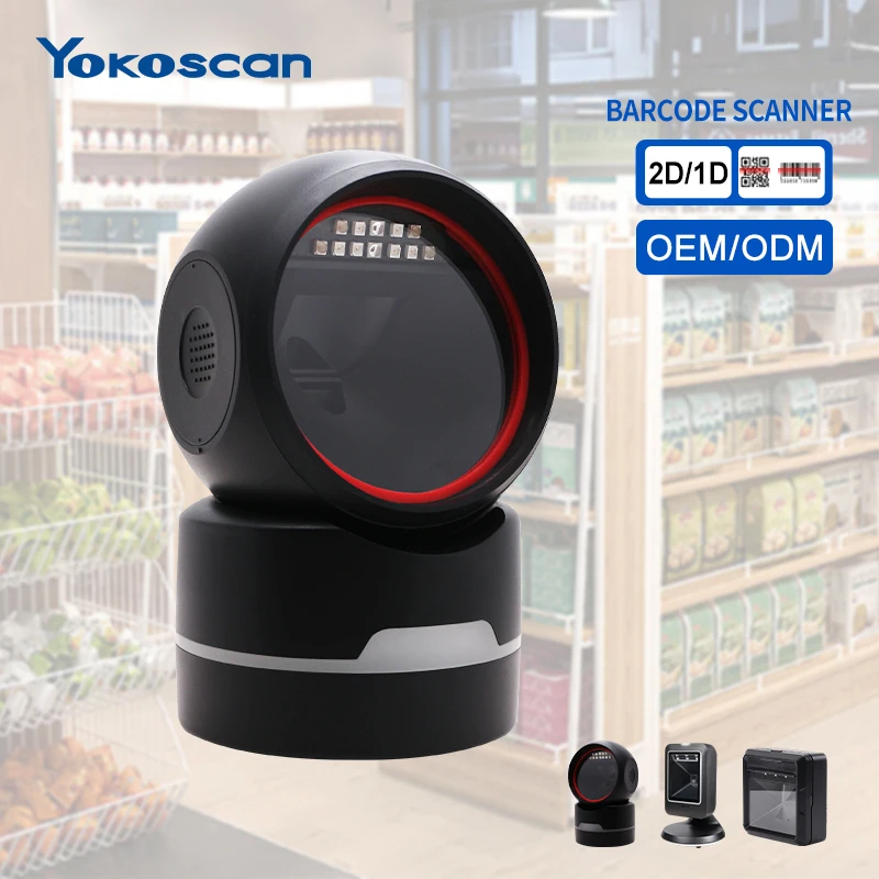 MP6800 High Quality Qr Code Wired Barcode Scanner Scanning Machine 2D Desktop Scanner Bar Code Scanner for Supermarket