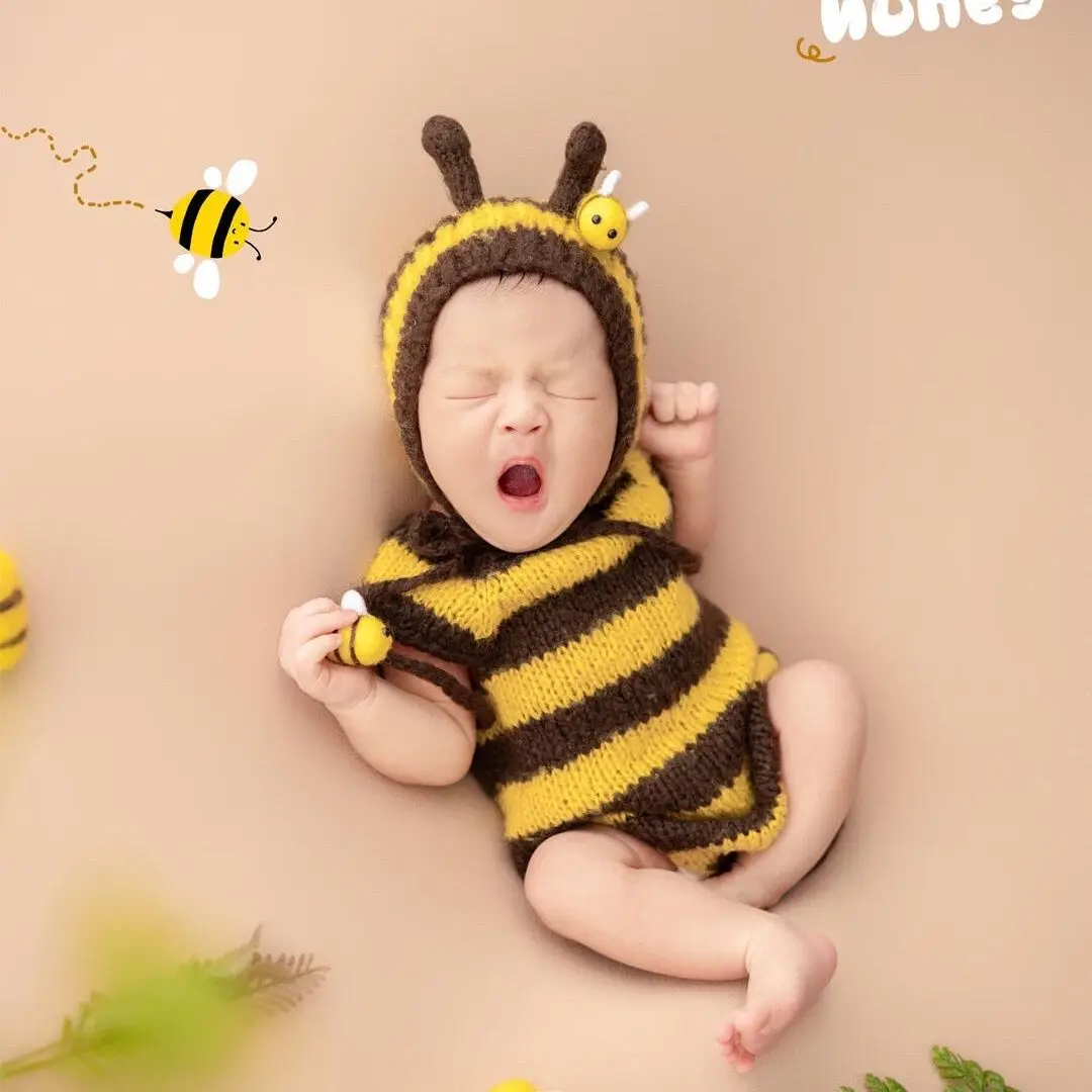 Bai Rizhao Rekwizyt fotograficzny Noworodek Rekwizyt fotograficzny Motyw fotograficzny Little Bee 신생아사진 아기 코스프레 신생아