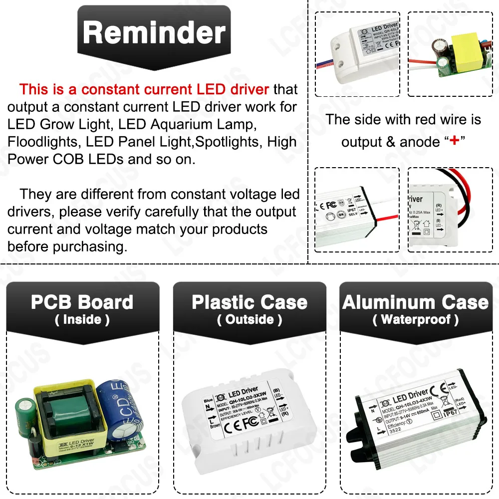 5W 6W 7W 8W 9W 10W LED Driver 250mA 300mA 420mA 600mA 900mA 12-34V 6-20V 6-14V 3-11V Power Supply Adapter Lighting Transformers