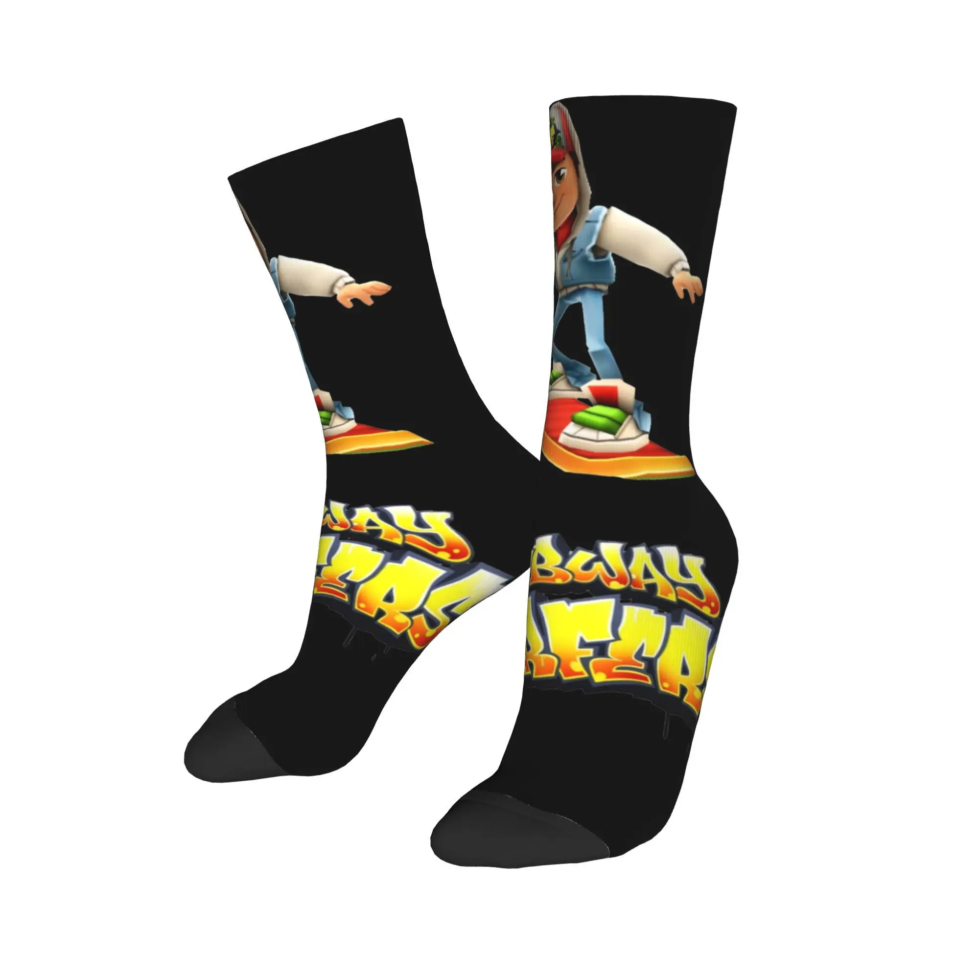 Fun Women Men Crew Socks Subway Surfers  Merch Soft Funny Video Game Breathable Stockings