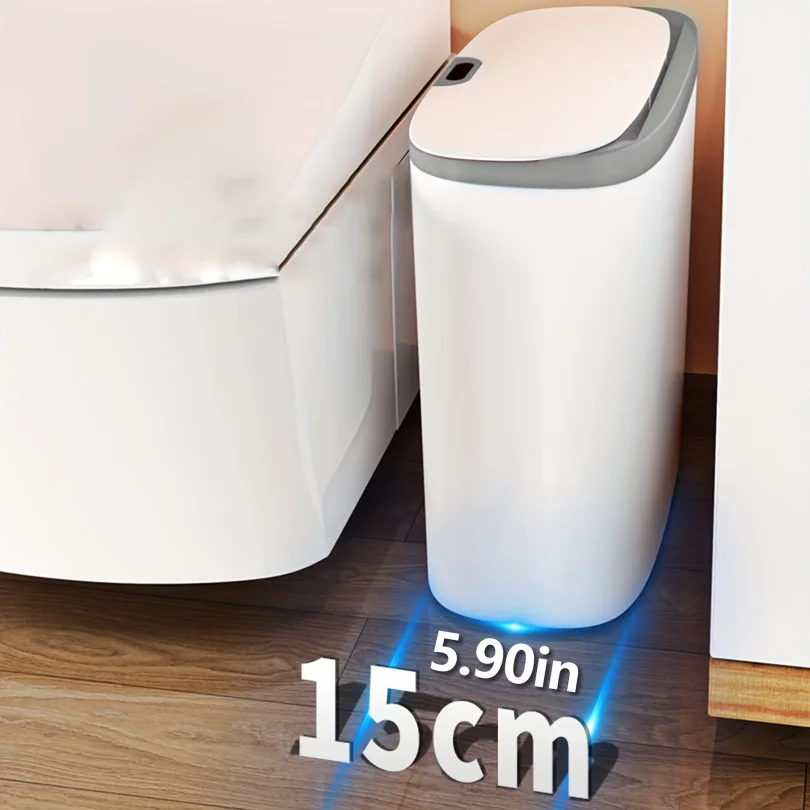 13L Motion Sensor Bathroom Trash Can with Lid Small Automatic Garbage Can Waterproof Narrow Trash bin for Kitchen Office Bedroom