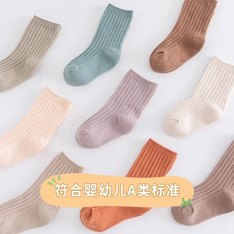 Korean Newborn Baby Girls Socks Comfort Cotton Child Newborn Socks Kids Boy Leg Warmer for Four Season Baby Clothes Accessories