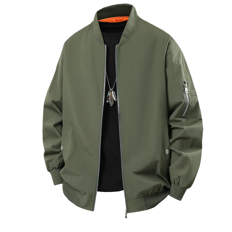 

Spring Autumn New Men's High-quality Stand Up Collar Handsome Jacket Comfortable Breathable Fashionable and Versatile Jacket