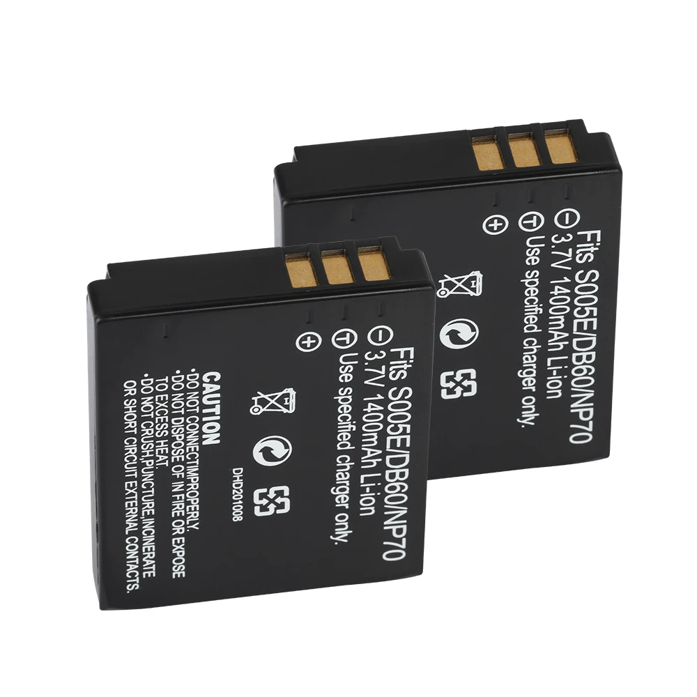 CGA-S005 batteria per fotocamera S005E/DB60/NP70 per batteria ricaricabile agli ioni di litio Panasonic Lumix DMC-FX180,LX1,LX2,LX3 1400mAh